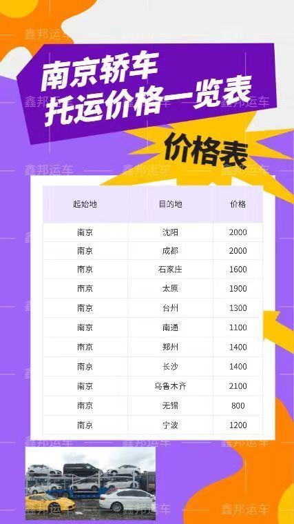 南京轎車托運價格一覽表，省心省力又省錢！